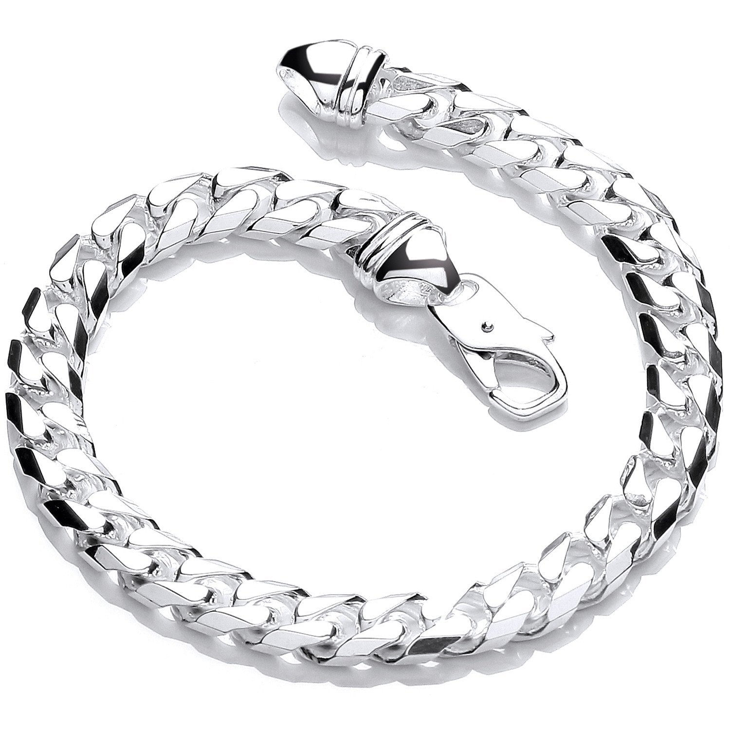 Silver 9.5mm Curb Gents 8" Bracelet - Fine Bracelet - Certified Authentic - Swiss Made – Luxury Jewellery by Imperial